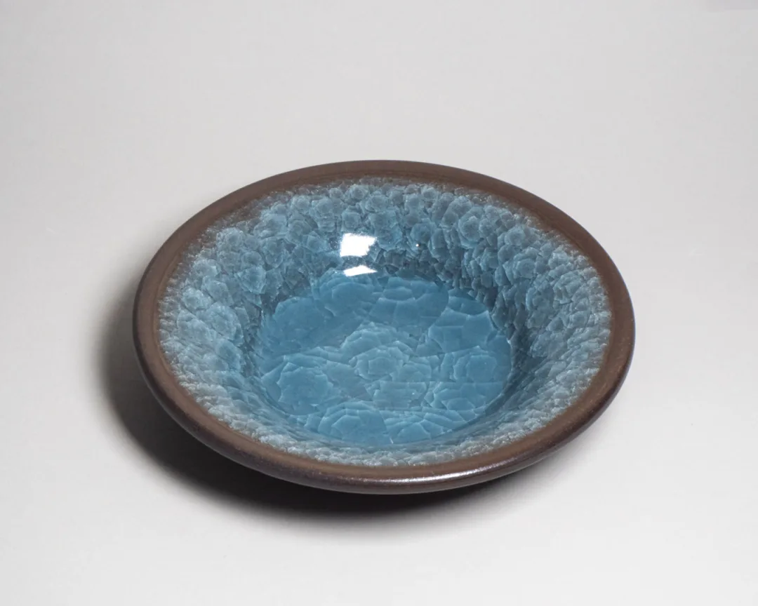 A platter with Ice Crackle glaze